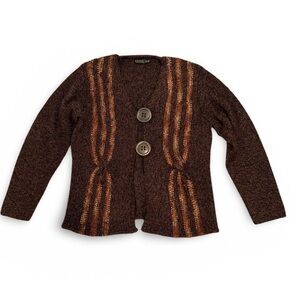 Gizel Brown Cardigan Sweater size L